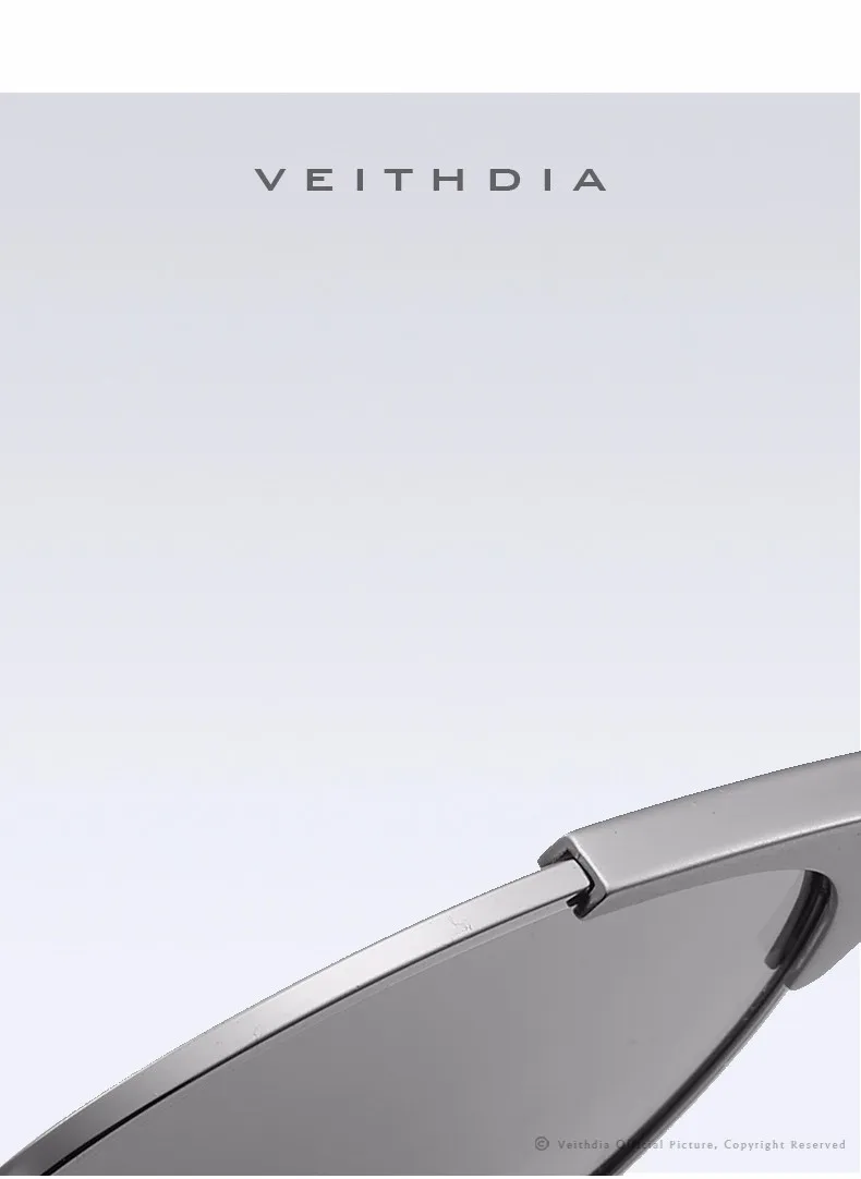 Солнцезащитные очки унисекс VEITHDIA, брендовые винтажные очки с алюминиевой оправой и поляризационными стеклами, для мужчин и женщин, модель 6109