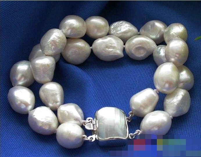 FREE SHIPPING&gt&gt&gt@@ 0952 2ROW 8&quot BAROQUE WHITE CULTURED PEARL BRACELET | Украшения и аксессуары