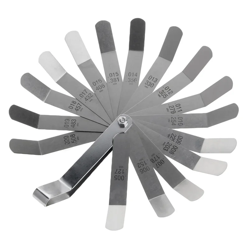 

High Strength Metric 0.020 - 0.019mm Valve Offset Feeler Gauge 16 Blade