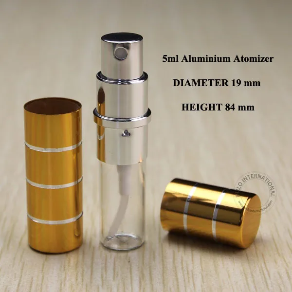 Бесплатная доставка золотой парфюмерный насос 20 шт./лот 5 мл D19 * h84мм распылитель