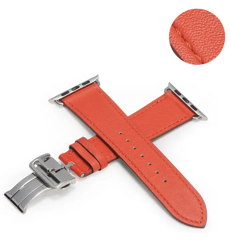 Ремешок с пряжкой для Apple Watch 4 band 44 мм 40 мм Iwatch series 4 Fauve Barenia кожаный браслет