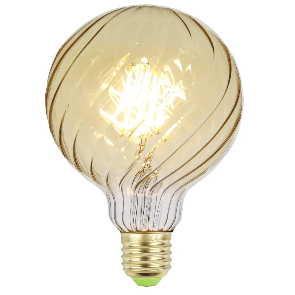Tianfan светодиодные лампы старинная лампочка G95 Глобус вихревой 4 W 220/240 V E27 теплый