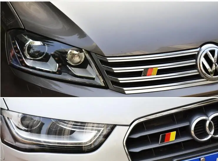 

1 pcs Germany Flag Color Front Grille Badge badge Car Sticker for Audi Volkswagen stickers on cars Car-Styling