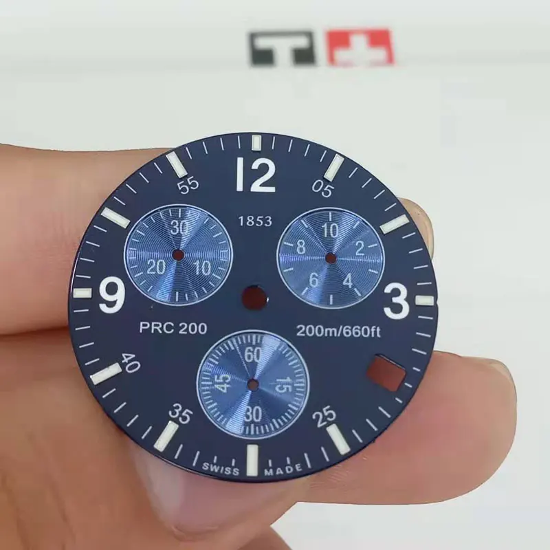 Blue dial with logo 31 мм Циферблат часов для T461 мужской PRC200 кварцевые часы буквенные Часы Аксессуары Для T17 запчасти для ремонта - Цвет: Blue dial with logo