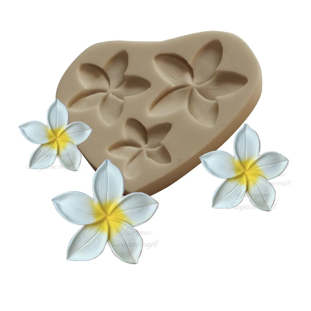 Yueyue Sugarcraft Плюмерия цветок силиконовая форма помадка торт украшения