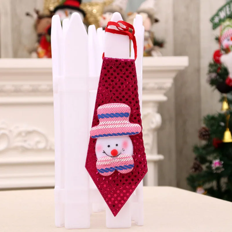 

Christmas Tie Sequins Santa Claus Snowman Party Adjustable Children Bow Tie Necktie Clothes