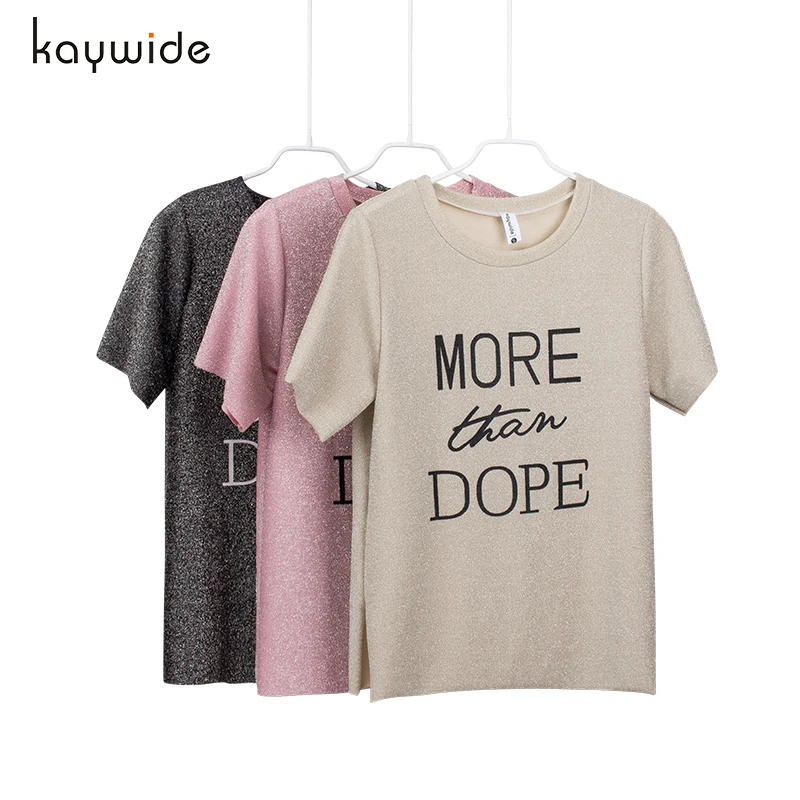 Kaywide Лето Топы корректирующие Для женщин с боковыми люминофоры буквы Модные