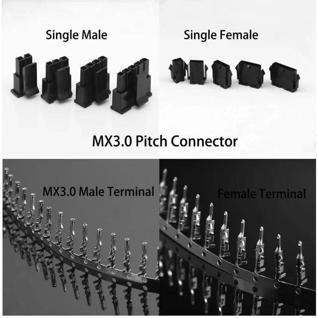 10 комплектов разъемов Molex 3 0 мм 43645/43640 Однорядный штекер/гнездо корпус + Клеммы