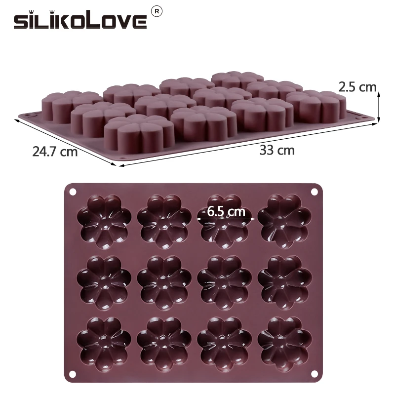 SILIKOLOVE 12 Полость силиконовая формочка в виде цветов форма для выпечки торта форма для печенья печь безопасная кухня украшение на выпечку изготовление формы для торта