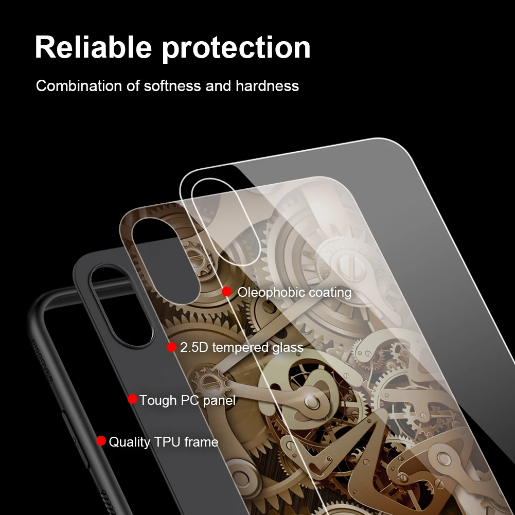Tempered glass back cover case for iphone XS XR NILLKIN Gear Spacetime apple Max |