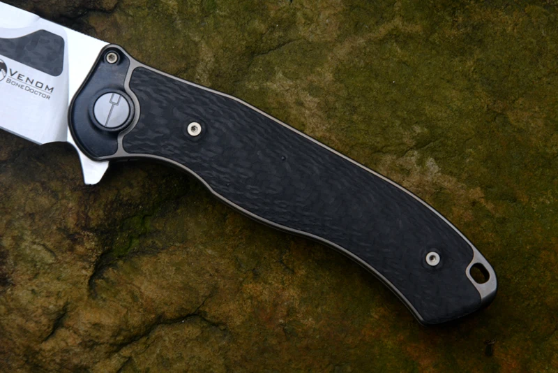 Кевин Джон нож Venom M390 Bone Doctor titanium CF ручка Флиппер для охоты на открытом воздухе карманные складные ножи с зажимом TC4