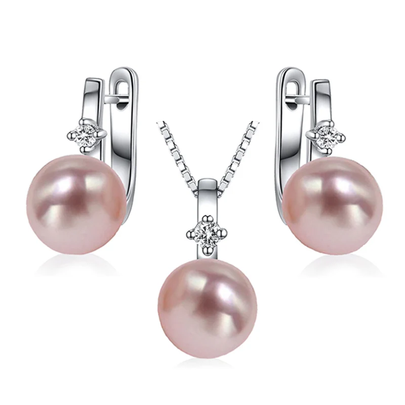 Женский комплект украшений из серебра 925 пробы с жемчугом|jewelry sets|gifts for womenpearl jewelry |
