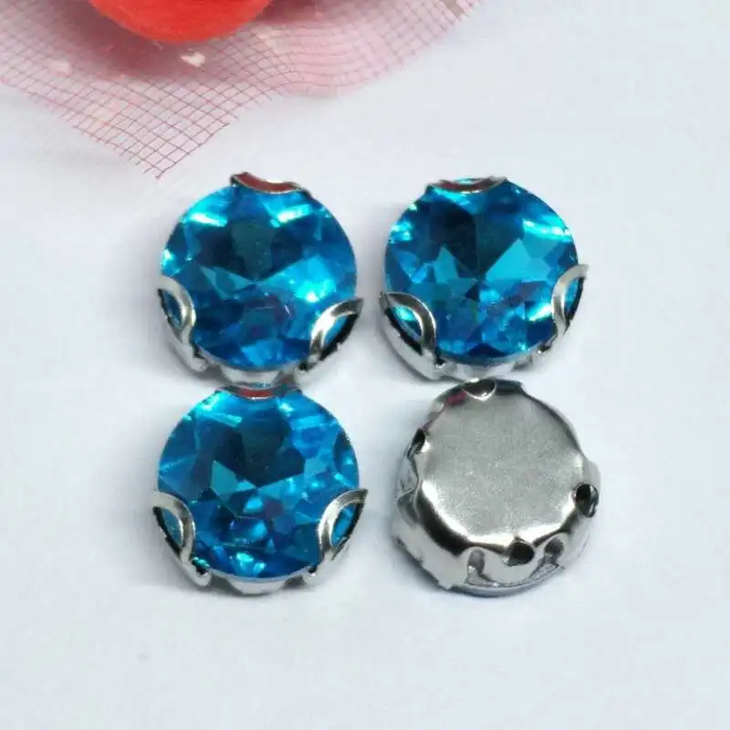 Стразы с камнями цветами бирюзой blueCrystal стеклянные стразы D образным когтем