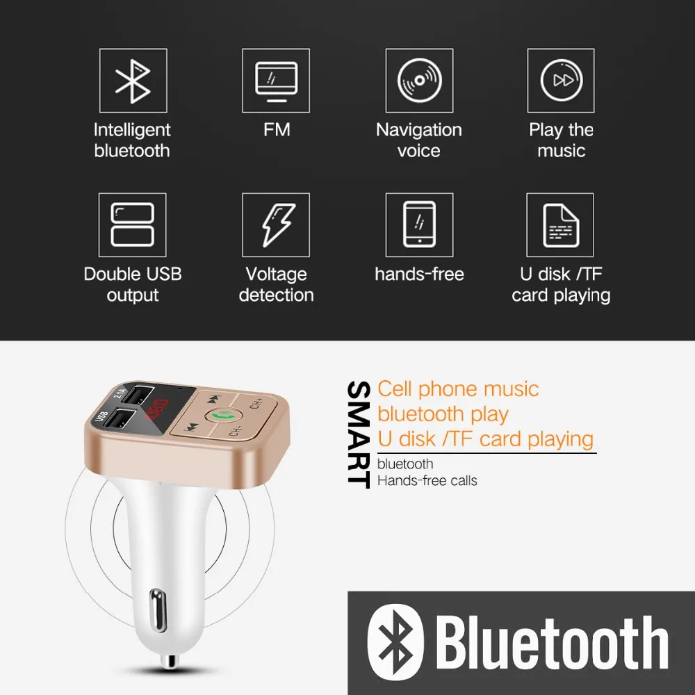 Bluetooth автомобильный fm трансмиттер модулятор громкой связи Car Kit MP3 плеер TF USB flash