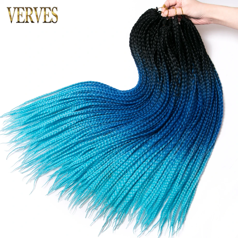 VERVES вязаные крючком косы 7 шт 24 дюйма коробка кос 22 корня/упаковка Омбре