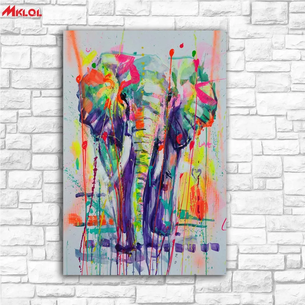 Большая картина на стену слон декор для ресторана кабинета спальни маслом