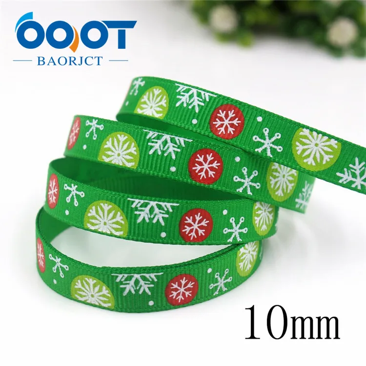 OOOT BAORJCT G-18922-1123, 25/16 мм 10 ярдов рождественские ленты термотрансферные печатные grosgrain, праздничные украшения DIY материал - Цвет: G-18922-1127