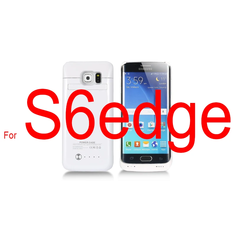 For S6 edge White Для Galaxy S6 Батарея случае 4200 мАч Батарея Портативный Зарядное устройство защитный зарядный Чехол Пакет Мощность Bank Обложка для samsung S6 край - Цвет: For S6 edge White