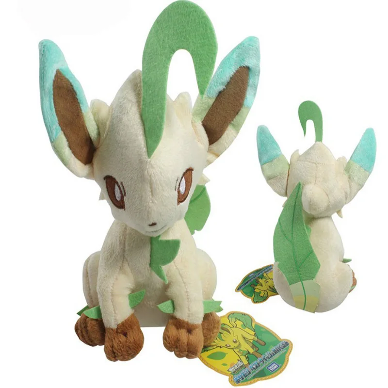 Плюшевые Umbreon Espeon Glaceon Vaporeon Eevee плюшевые игрушки Фигурки игрушки 20 см мягкие набивные из аниме Мультяшные куклы - Цвет: Leafeon