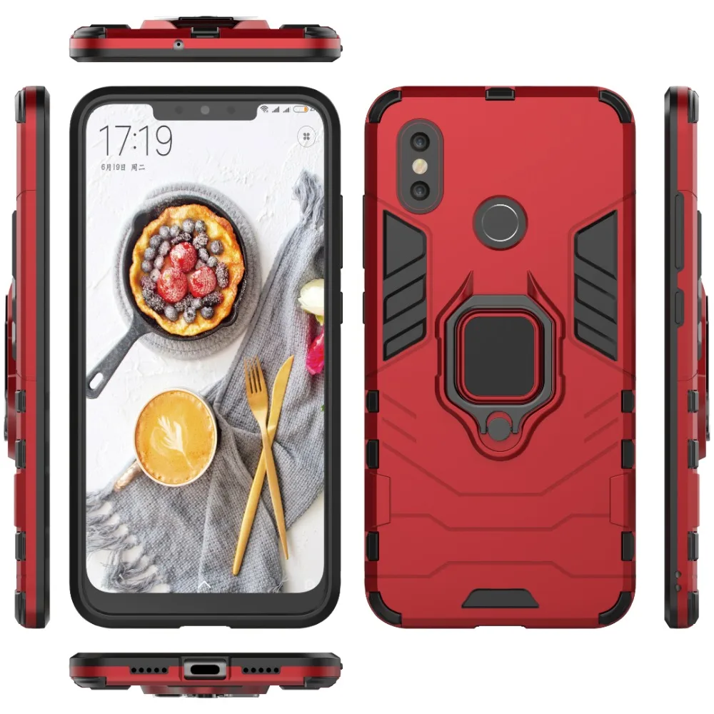 Чехлы для телефонов Xiaomi Mi8 PC мягкий силиконовый автомобильный Магнитный палец