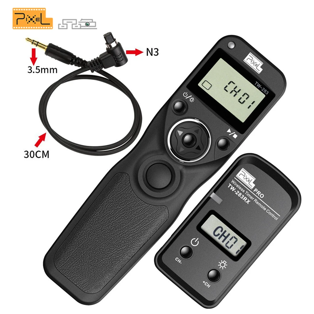 Pixel TW-283 N3 TW283 Wireless LCD Timer Remote Control Shutter Release For Canon 5D3 5D2 5D 7D 6D 50D 40D 30D 20D 10D 1D 1DX |