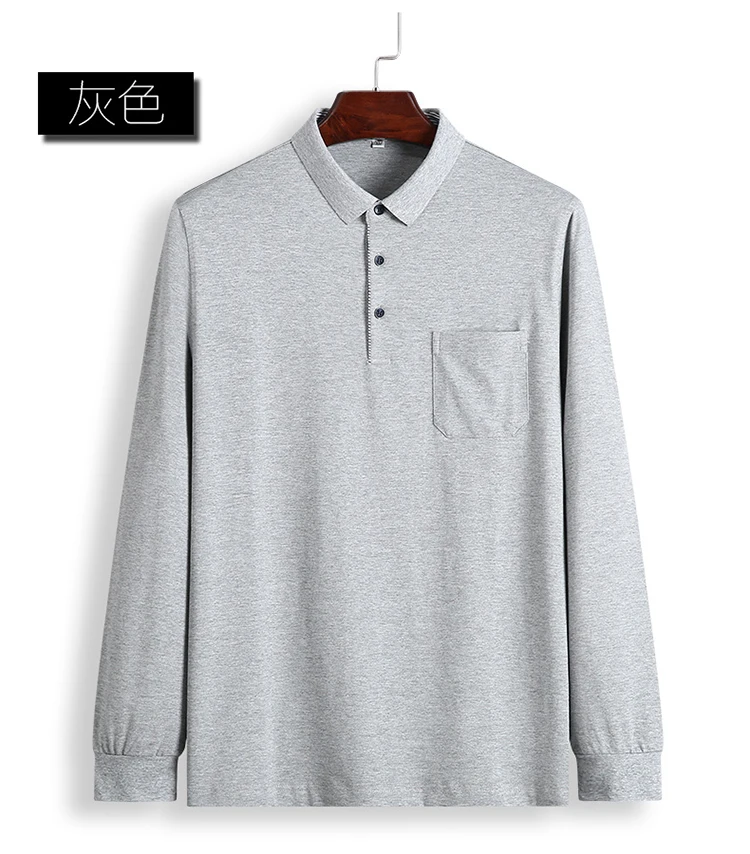 Size 6XL 7XL New Autumn Fashion Polo Shirt Men Long Sleeve Men's Polos With Pocket High Quality Camisa Polo Masculina