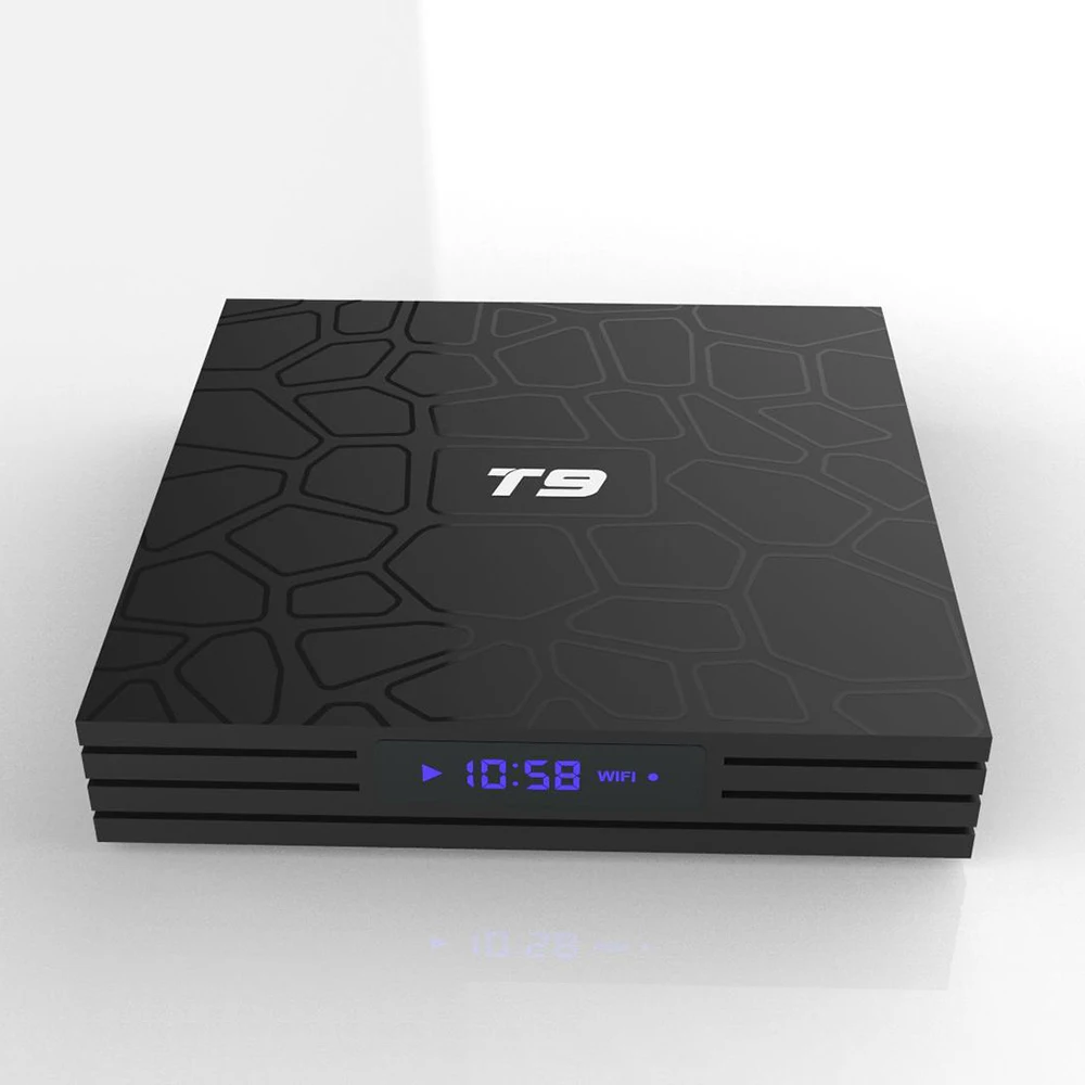T9 4K Смарт ТВ коробка Android 8 1 двойной WiFi 2 4G Bluetooth 4 32G телеприставка RK3328