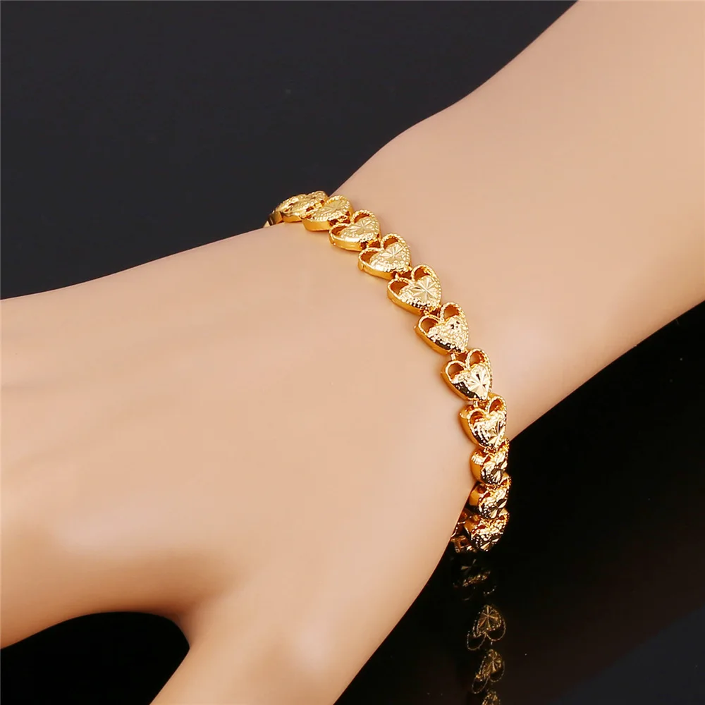 U7 браслеты с сердечками на День святого Валентина для женщин подарок