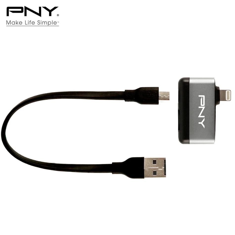 PNY DUO-LINK R быстрозаряжаемый Micro TF карты USB OTG для чтения карт памяти sd мини кардридер USB для iPhone 6/7/8 Plus iPod iPad с поддержкой OTG