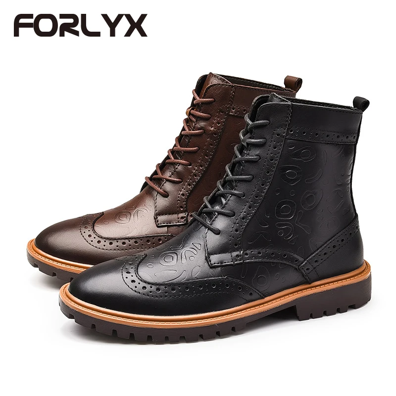Forlyx большой размер 38–47 Мужские зимние сапоги Пояса из натуральной кожи bullock