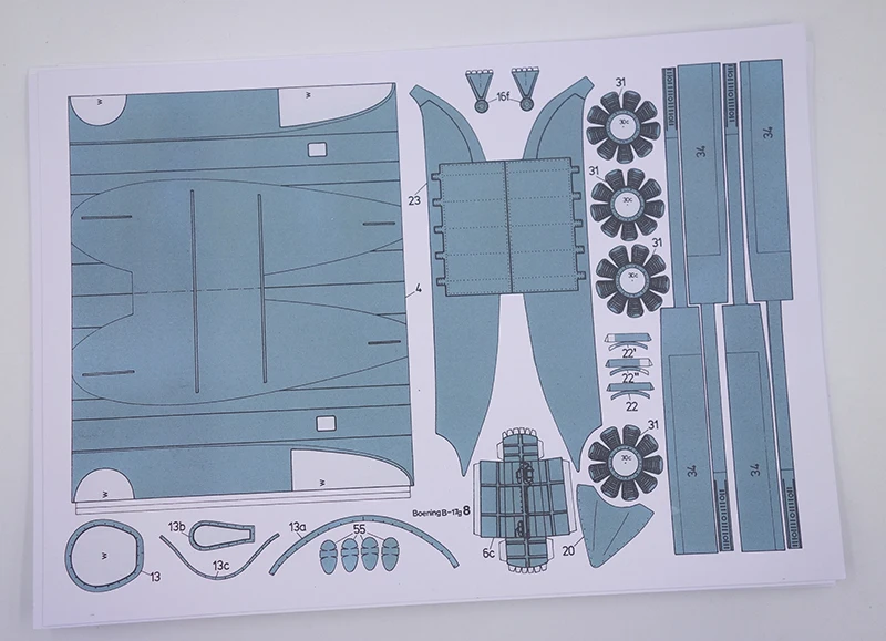 1:47 DIY 3D B29 suперфоtress бомбардировщик самолет Бумажная модель Сборка ручная работа