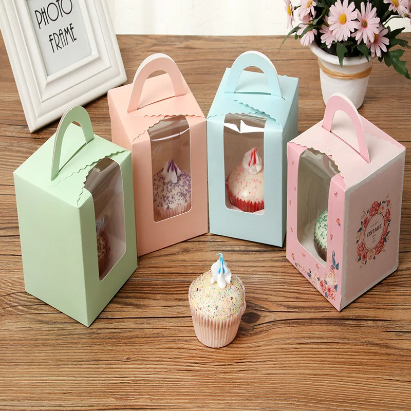 2019 Новые kawaii бумажные коробки для макарон одиночные маффиновые контейнеры кекса