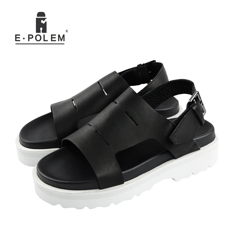 2018 г. летние новые стильные мужские черные пляжные сандалии из дышащей