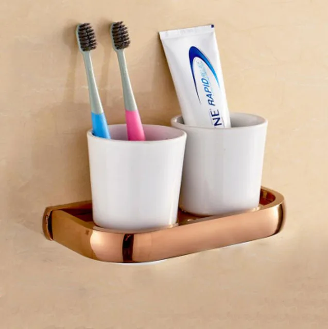 tooth brush holder Набор оборудования для ванной комнаты, латунный держатель бумаги, полотенцесушитель, вешалка для полотенец, держатель для туалетной щетки, угловая полка аксессуары для ванной комнаты Набор - Цвет: tooth brush holder