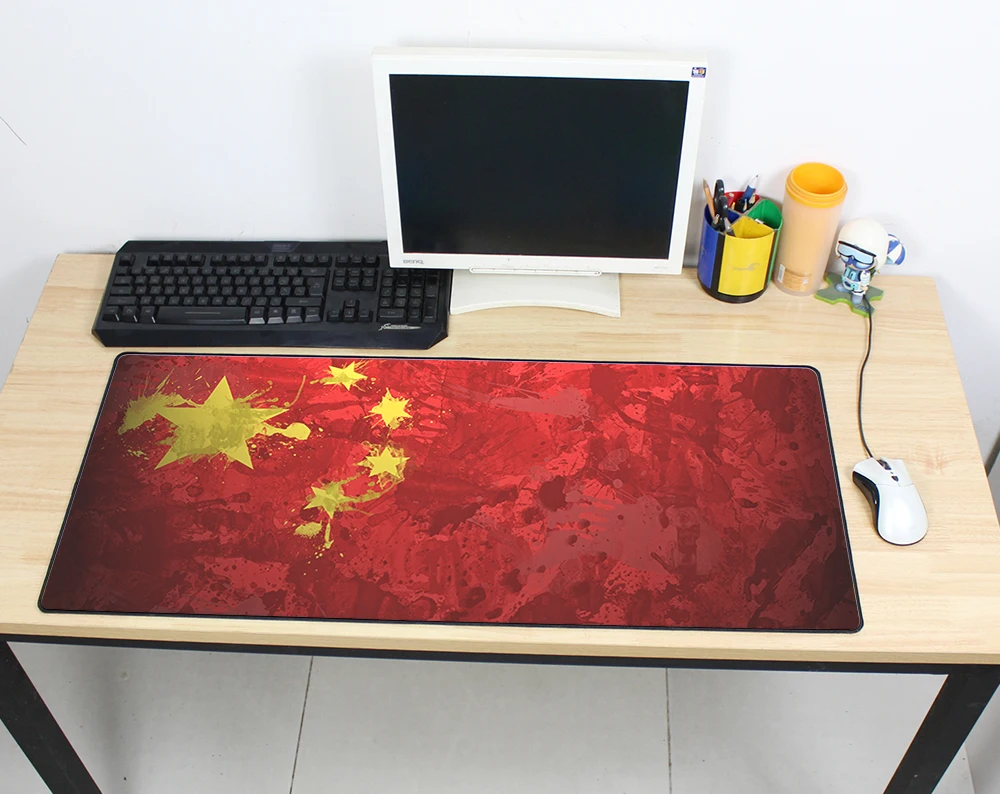 

HD pattern Vintage Gaming Mouse Pad Plain Extend UKUSKorea Flag Desk Keyboard Mouse Mat Mousepad Gamer for 900x400x3mm LOL Game