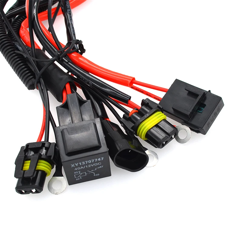 SKYJOYCE цельнокроеное платье 12V 40A 60A автомобиля HID Xenon комплект реле жгут проводов для 75 Вт 100 одинарная лампа дальнего света H7 H11 9005 HID Реле