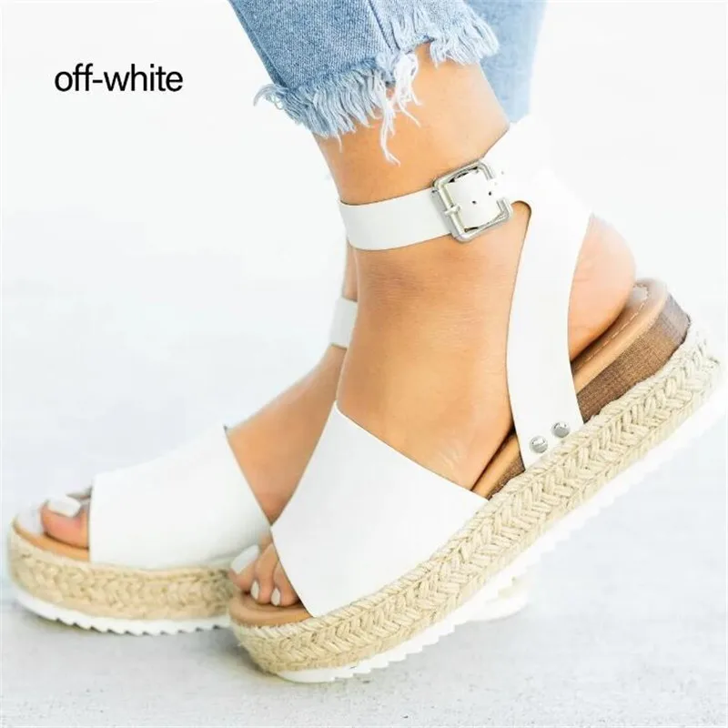 Женские сандалии с ремешком на щиколотке повседневные Эспадрильи резиновой