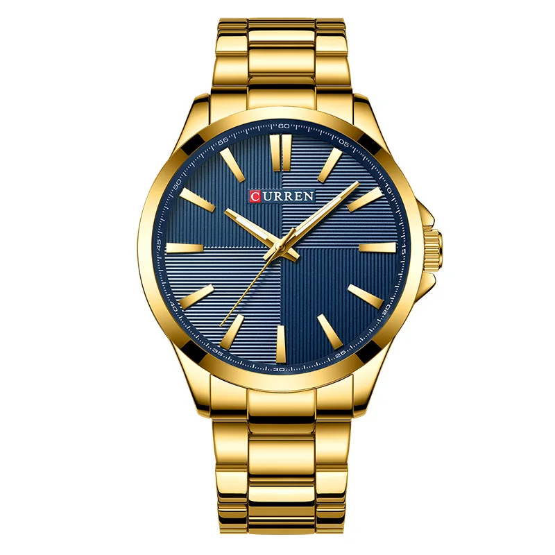 Blue Gold CURREN Мужские часы лучший бренд класса люкс водонепроницаемые мужские часы Бизнес кварцевые мужские часы мужские наручные часы Relogio Masculino - Цвет: Blue Gold