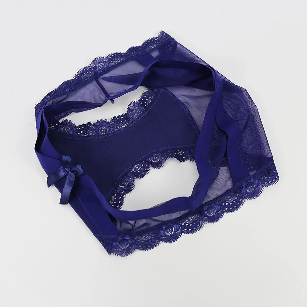 Для женщин Lace Mesh Panty Сексуальный Пояс Крест трусы Прозрачный с низкой посадкой лук ультра-тонкие дышащие летнее Нижнее белье женские высокое качество