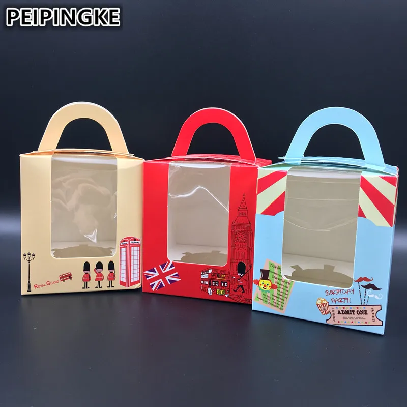 6 шт. цирковая Одиночная обертка для капкейков в британском стиле портативные