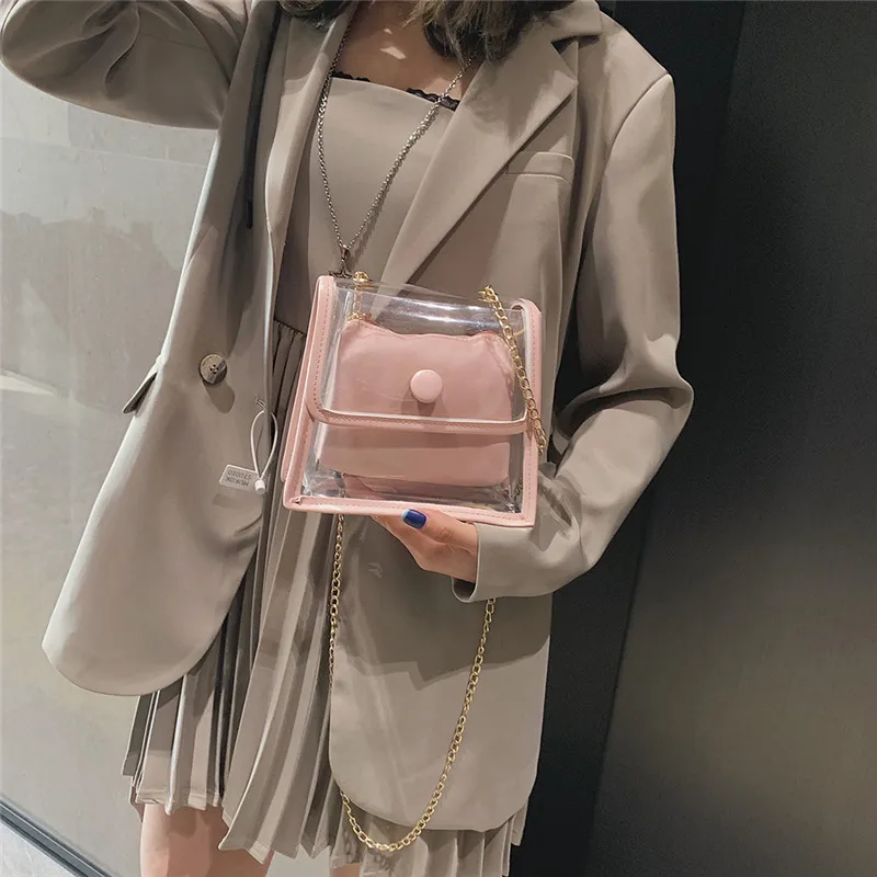 Прозрачная простая женская сумка через плечо 2019 мессенджер bolsa feminina sac a main
