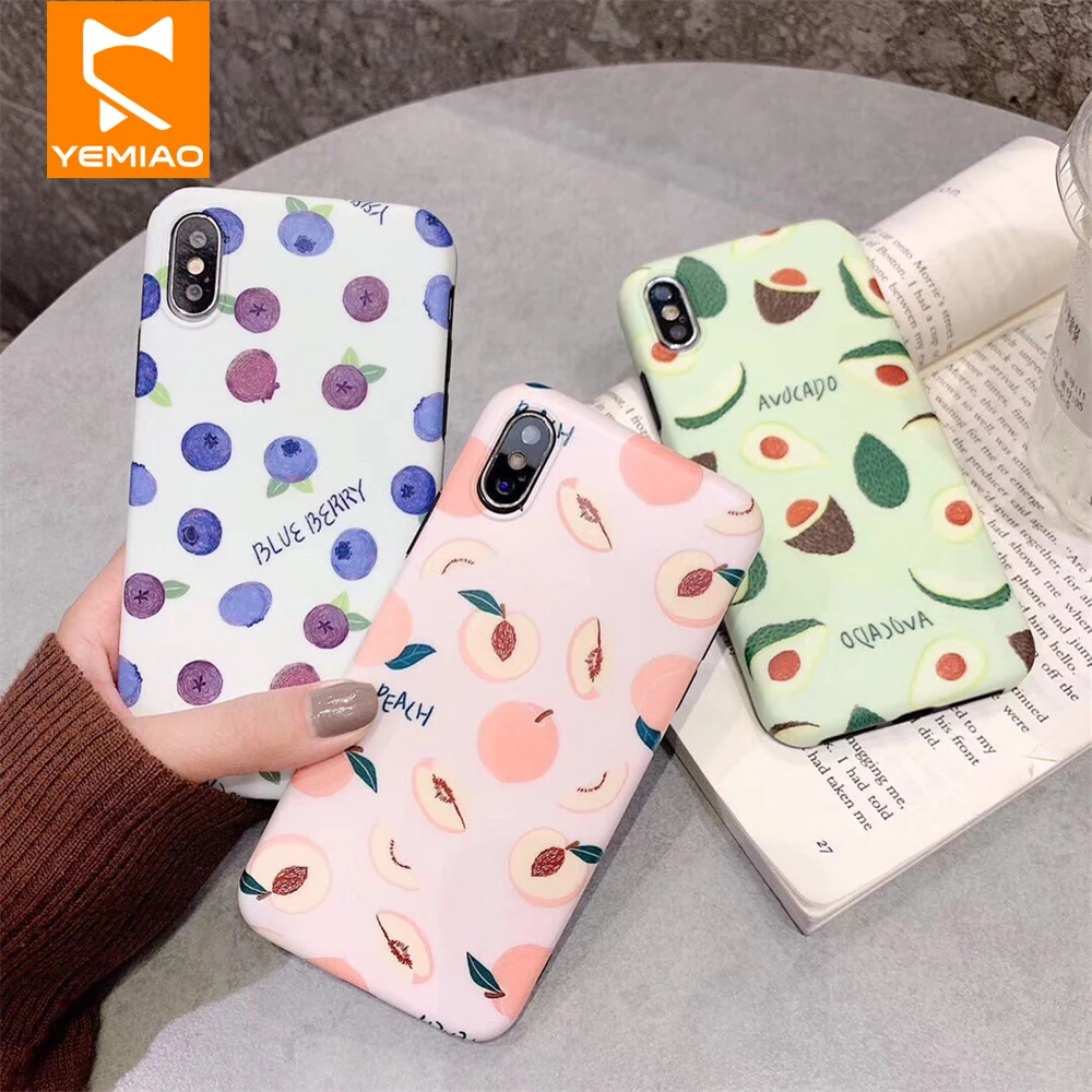 Силиконовый чехол с изображением фруктов для iPhone X XS Max XR персиковые черники IMD