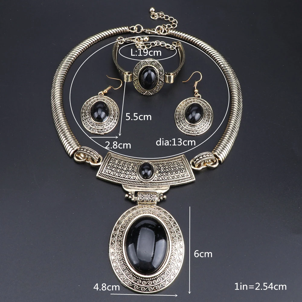 Овальный зеленый камень Ювелирные наборы винтажное ожерелье серьги браслет для