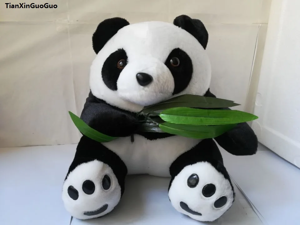 Большая 30 см Сидящая панда плюшевая игрушка обнимающая бамбуковая Панда Мягкая