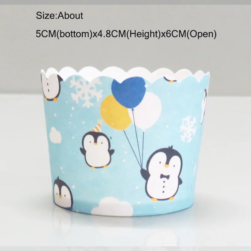 penguin balloon 50 шт disney принцесса Белла бумажная форма для кекса выпечки инструмент бумажная формочка для выпечки поднос для вечеринок торта для свадьбы День рождения - Цвет: penguin balloon