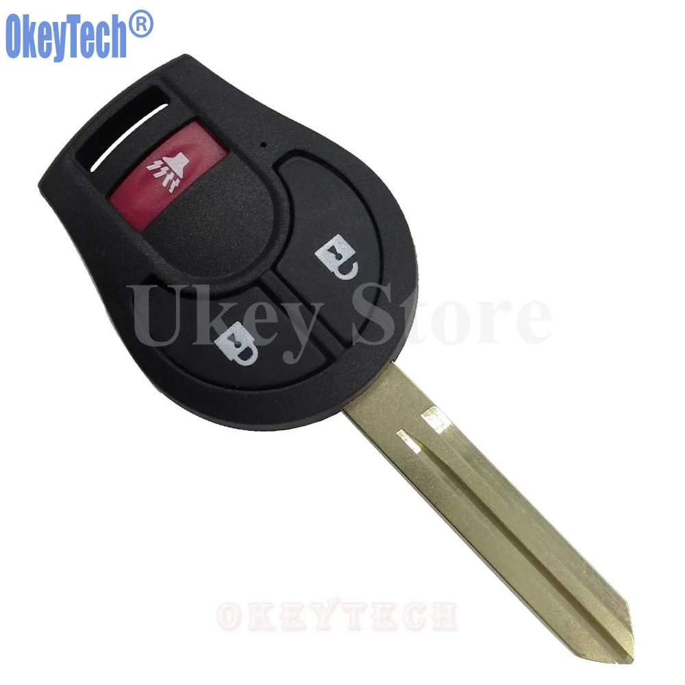 OkeyTech 2+1 / 3 Buttons Car Remote Key Case Shell For Nissan Cube NV350 Urvan Blank Uncut Blade Replacement Fob Case