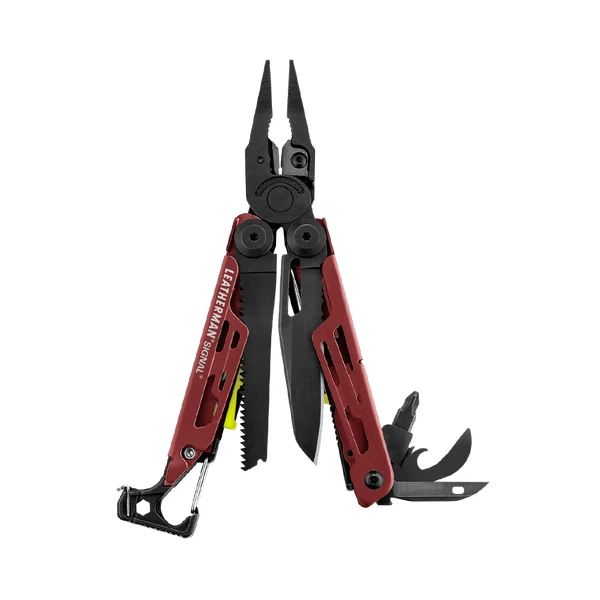Crimson Мультитул LEATHERMAN-SIGNAL Camping с пожарным стартером, молотком и аварийным свистком-8 цветов - Цвет: Crimson