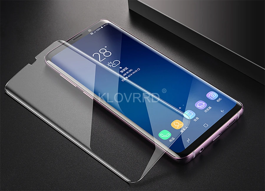 Для Samsung Galaxy S8 S9 S10 плюс Примечание 8 9 S10E УФ жидкости 3D изогнутые полный клей крышка из закаленного Стекло Экран протектор пленка разблокировки