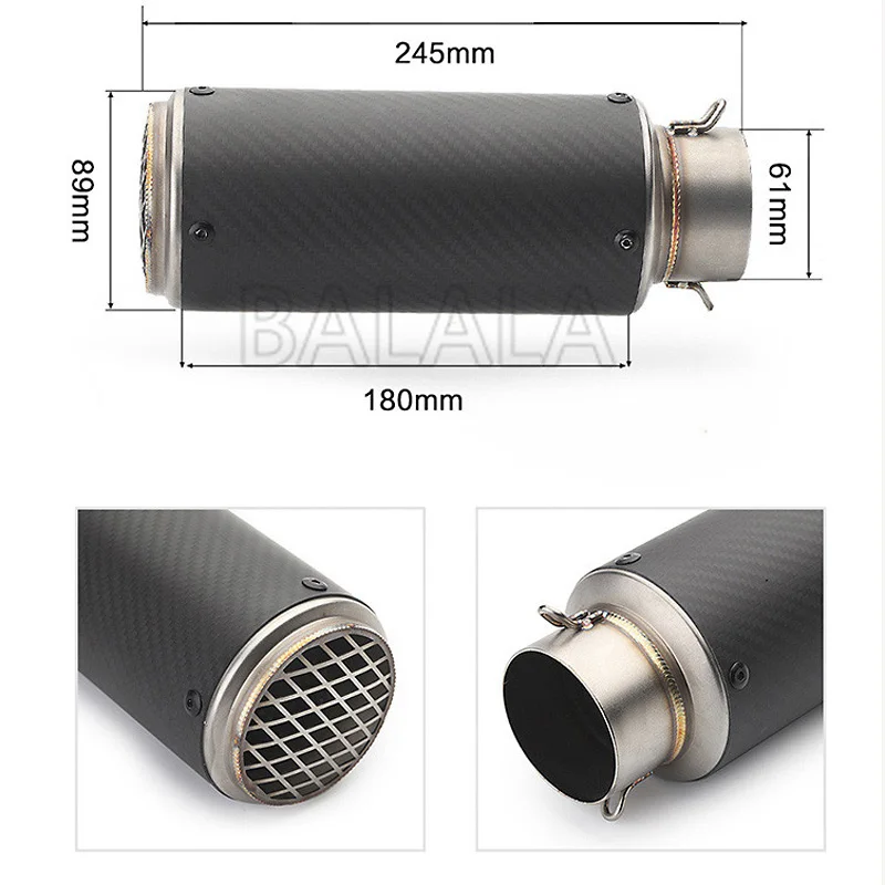 

Free Shipping Motorcycle Exhaust DB killer SC Carbon Fibre For Dirt Pit Bike Cafe racer gsr 600 Z900 MT09 TMAX530 crf 230 cb650f