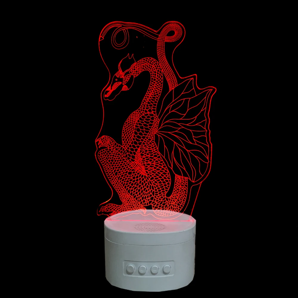 Ночник 3D с Bluetooth динамиком музыкой в форме гиппокампа настольная лампа животного